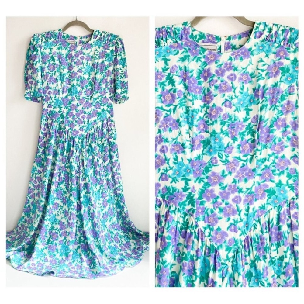 Vintage Floral Karin Stevens Maxi Dress - pockets!